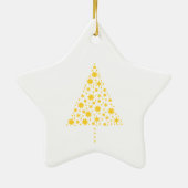 Goldene Sterne Weihnachtsbaum Keramisch Ornament (Achterkant)