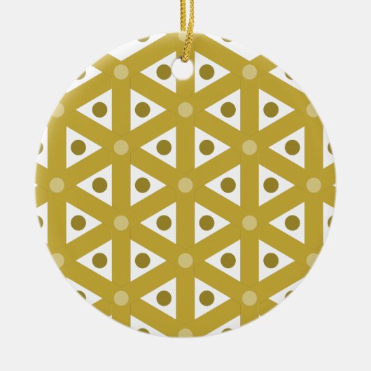 Goldene Weihnacht Keramisch Ornament (Voorkant)