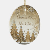 goldene Weihnachten Keramisch Ornament (Rechts)