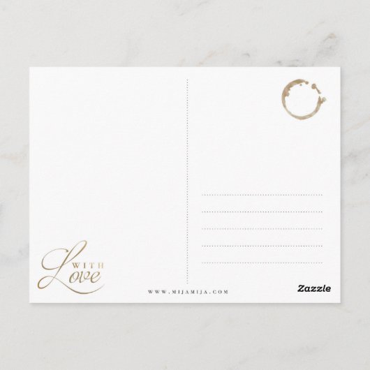 GOLDENE WELTKARTE GLOBUS Postkarte Briefkaart (Achterkant)