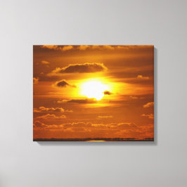 Goldener Sonnenuntergang am Meer Canvas Afdruk
