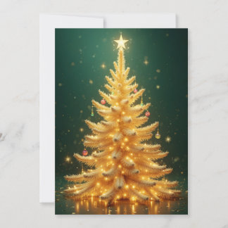 Goldener Weihnachtsbaum mit Ornamenten Kaart