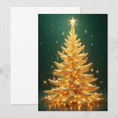 Goldener Weihnachtsbaum mit Ornamenten Kaart (Voorkant / Achterkant)
