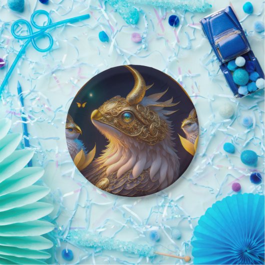 Goldenes fantastastisches Fabeltier Papieren Bordje (Feest)