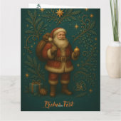 Goldenes Initial D mit Weihnachtsmann und Krone  Kaart (Achterkant)