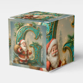  Goldenes Initial  G mit Weihnachtsmann und Krone Bedankdoosjes (Voorkant Zijde)