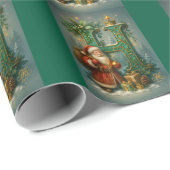  Goldenes Initial H  mit Weihnachtsmann und Krone  Cadeaupapier (Rol Hoek)