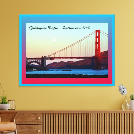 Goldengate Bridge San Francisco CA. Canvas Afdruk (Insitu (Woonkamer))