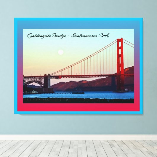 Goldengate Bridge San Francisco CA. Canvas Afdruk (Insitu (Houten vloer))