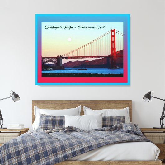 Goldengate Bridge San Francisco CA. Canvas Afdruk (Insitu (Slaapkamer))
