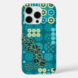 Goldengate Park Psychedelic Floral Blauwgroen iPhone 16 Pro Hoesje