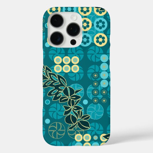 Goldengate Park  Psychedelic Floral Blauwgroen Case-Mate iPhone Case (Achterkant)