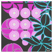 Goldengate Park Retro Psychedelic Floral Stof (Close Up)