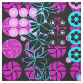 Goldengate Park Retro Psychedelic Floral Stof (Swatch)