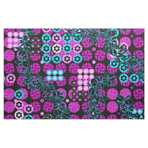 Goldengate Park Retro Psychedelic Floral Stof