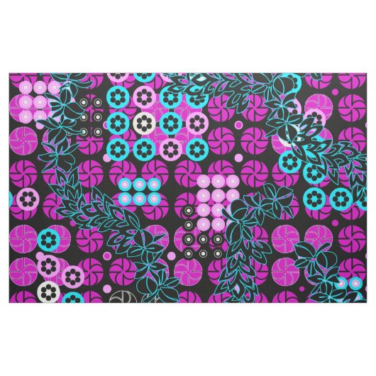 Goldengate Park Retro Psychedelic Floral Stof (Fat Quarter)