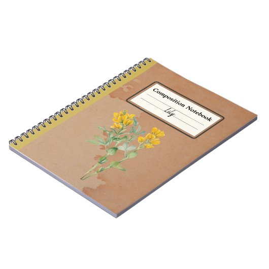 Goldenpea bloem gepersonaliseerde compositie notitieboek (Linkerzijde)