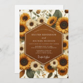 Goldenrod Autumnal Flora Wedding Kaart (Voorkant / Achterkant)