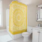 Goldenrod Bandana Pattern-4 Douchegordijn (In situ)