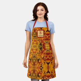 Goldenrod Close-up Editable Monogram Apron Schort