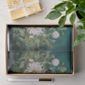 Goldenrod Dahlia Monarch Medallion op Rich Green Tissuepapier (Geschenk)