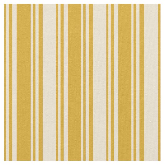 Goldenrod en Beige Lines Pattern Stof (Close Up)