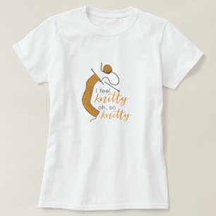 Goldenrod Geel, ik voel me Knitty, zo knitty T-shirt