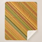 Goldenrod Groene, Gele en Oranje Streep Sherpa Deken (Voorkant)
