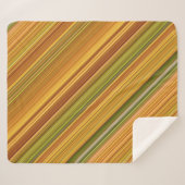 Goldenrod Groene, Gele en Oranje Streep Sherpa Deken (Voorkant (horizontaal))
