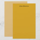Goldenrod kleur Plain Elegant Professioneel Modern Briefpapier (Voorkant / Achterkant)