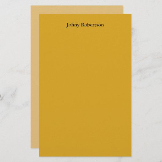 Goldenrod kleur Plain Elegant Professioneel Modern Briefpapier (Voorkant / Achterkant)