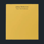 Goldenrod kleur Plain Elegant Professioneel Modern Notitieblok<br><div class="desc">Eenvoudig,  modern,  minimalistisch design voor bedrijven. Deze sjabloon kan worden aangepast aan alle professionele beroepen.</div>