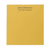 Goldenrod kleur Plain Elegant Professioneel Modern Notitieblok (Voorkant)