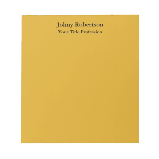 Goldenrod kleur Plain Elegant Professioneel Modern Notitieblok (Voorkant)