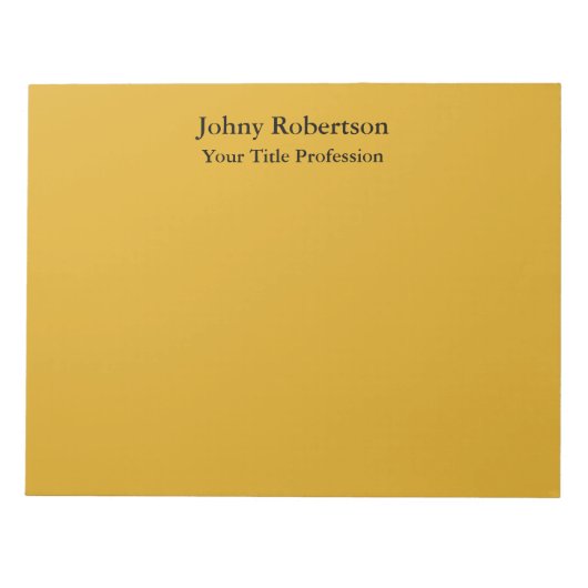 Goldenrod kleur Plain Elegant Professioneel Modern Notitieblok (Voorkant)