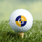 Goldenrod Navy Blue LG Checker Monogram Golfballen (Insitu Shirt)