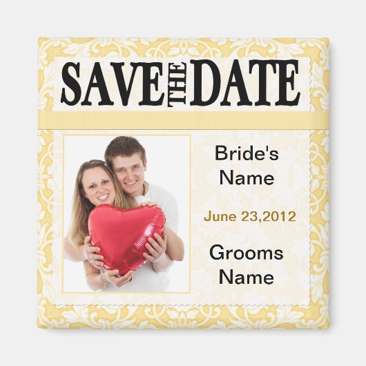 Goldenrod Sla de datum fotomagneet op Magneet (Voorkant)