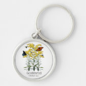 Goldenrod Solidago Wildflower en Pollinators Sleutelhanger (Voorkant)