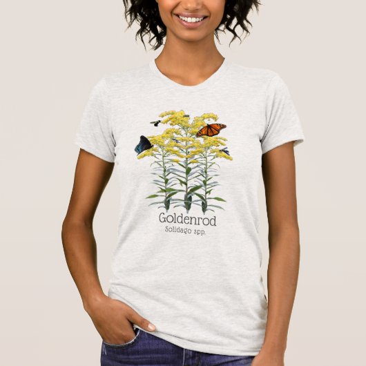 Goldenrod Solidago Wildflower en Pollinators T-shirt (Voorkant)