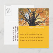 Goldenrod Thanksgiving Invitation Briefkaart (Voorkant / Achterkant)