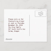 Goldenrod Thanksgiving Invitation Briefkaart (Achterkant)