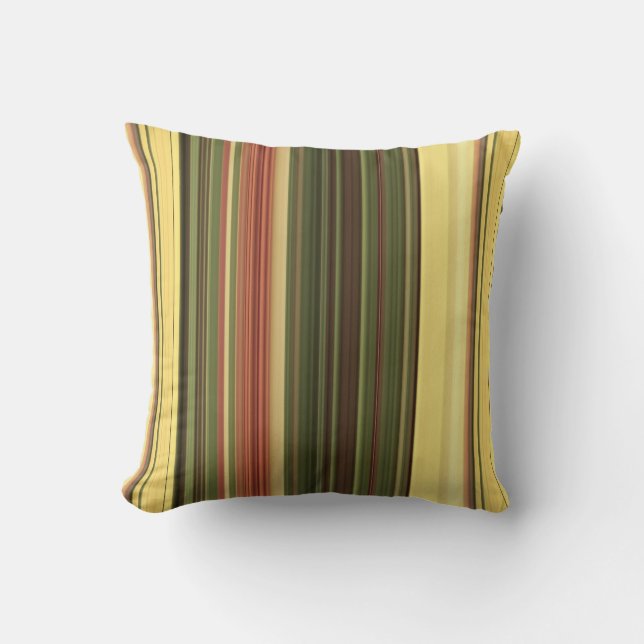 Goldenrod Velden Geel en Groene Streep Kussen (Voorkant)