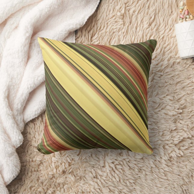 Goldenrod Velden Geel en Groene Streep Kussen (Deken)