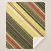 Goldenrod Velden Geel en Groene Streep Sherpa Deken (Voorkant)