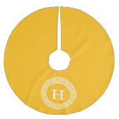 Goldenrod Wat Grieks Sleutel RND Lijst Initiaal Mo Kerstboom Rok (Voorkant)