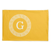 Goldenrod Wat Grieks Sleutel RND Lijst Initiaal Mo Kussensloop (Achterkant)