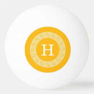Goldenrod Wat Grieks Sleutel RND Lijst Initiaal Mo Pingpongbal
