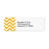 Goldenrod White Large Chevron ZigZag Pattern Etiket (Voorkant)