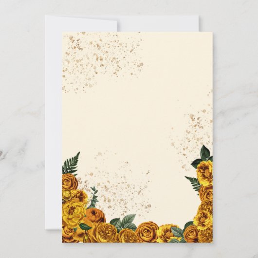 Goldenrod Yellow Roses Charra Cowgirl Quinceañera Kaart (Achterkant)