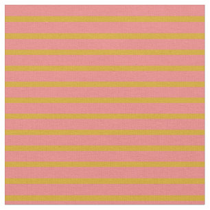 Goldenrode en licht-koraalkleurig strips stof